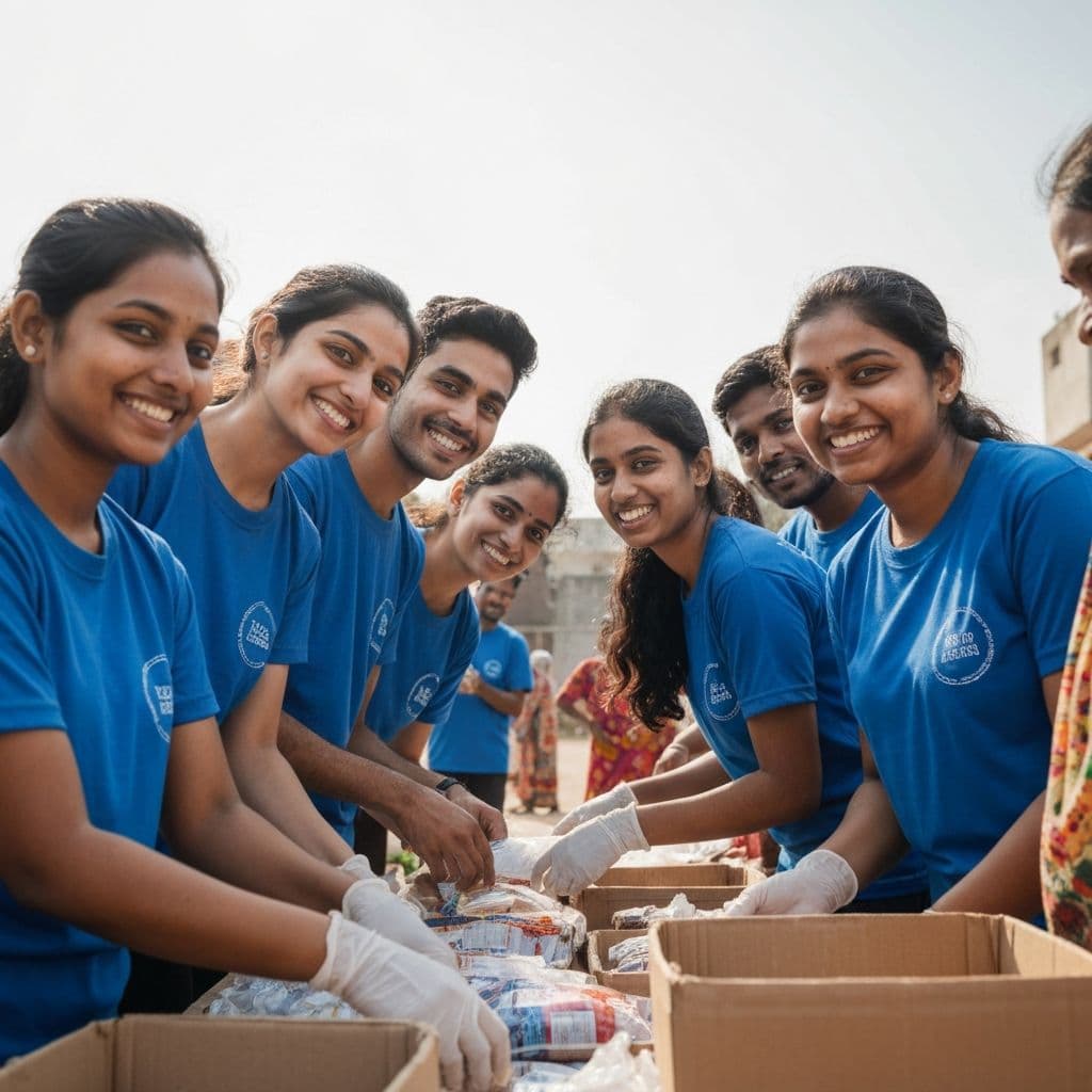 Rotaract Club of Sarvam volunteers at a community service event